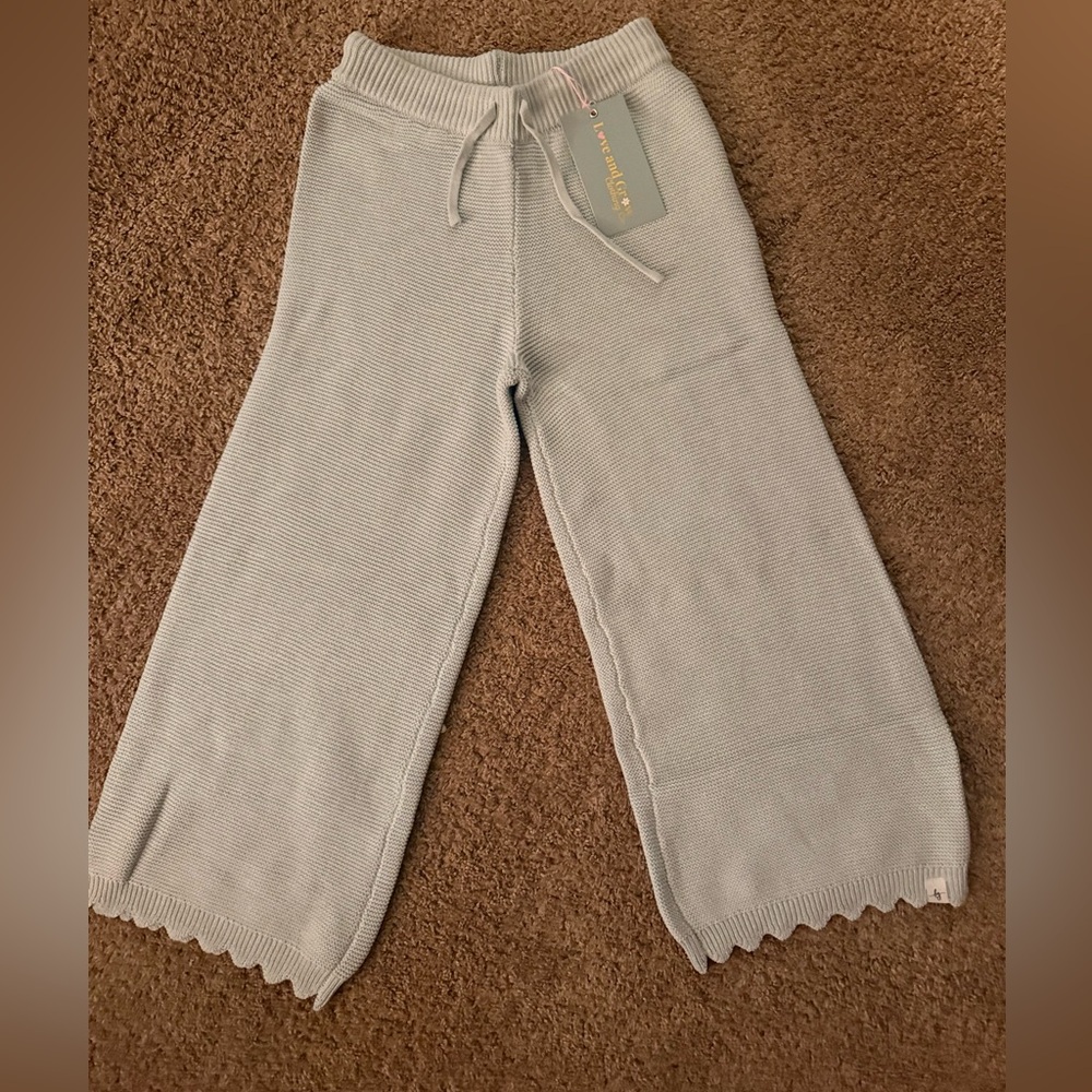 Love + Grow Light Blue Sweater Knit Pants - Picture 3 of 5